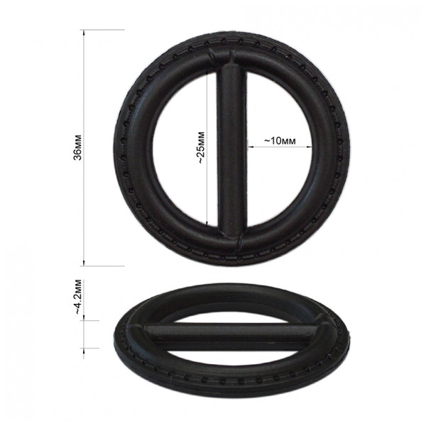 Пряжка пластик, 2.5см, цвет черный